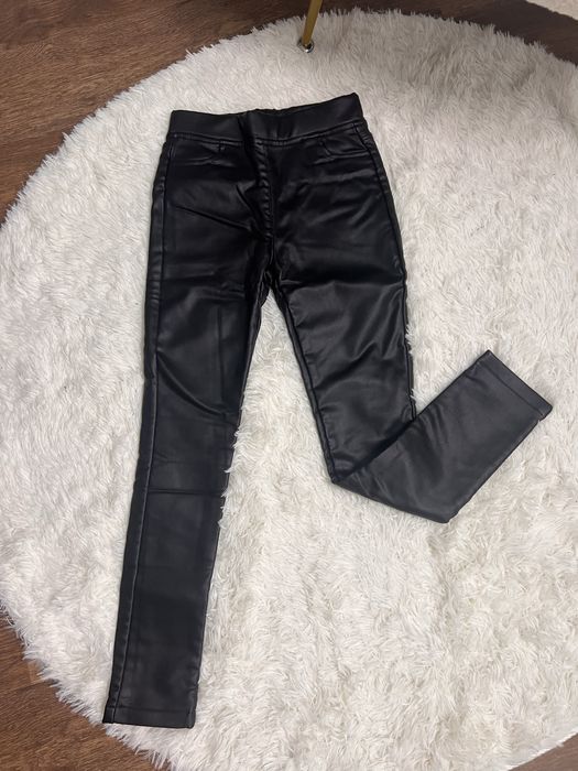 Лосины на флисе из эко кожи на подростка