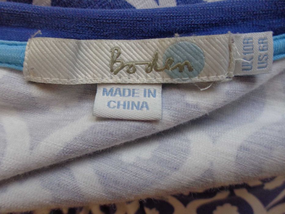 Rochie Boden albastru alb bumbac marimea 10uk