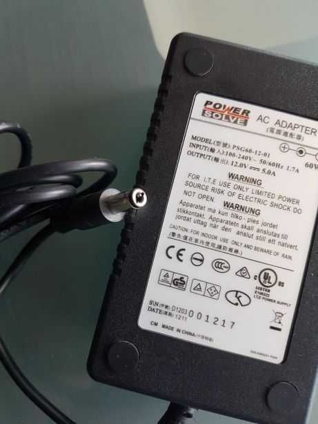 POWERSOLVE  PSG60-12  AC/DC Power Supply, Switch Mode, 1 Output, 60 W