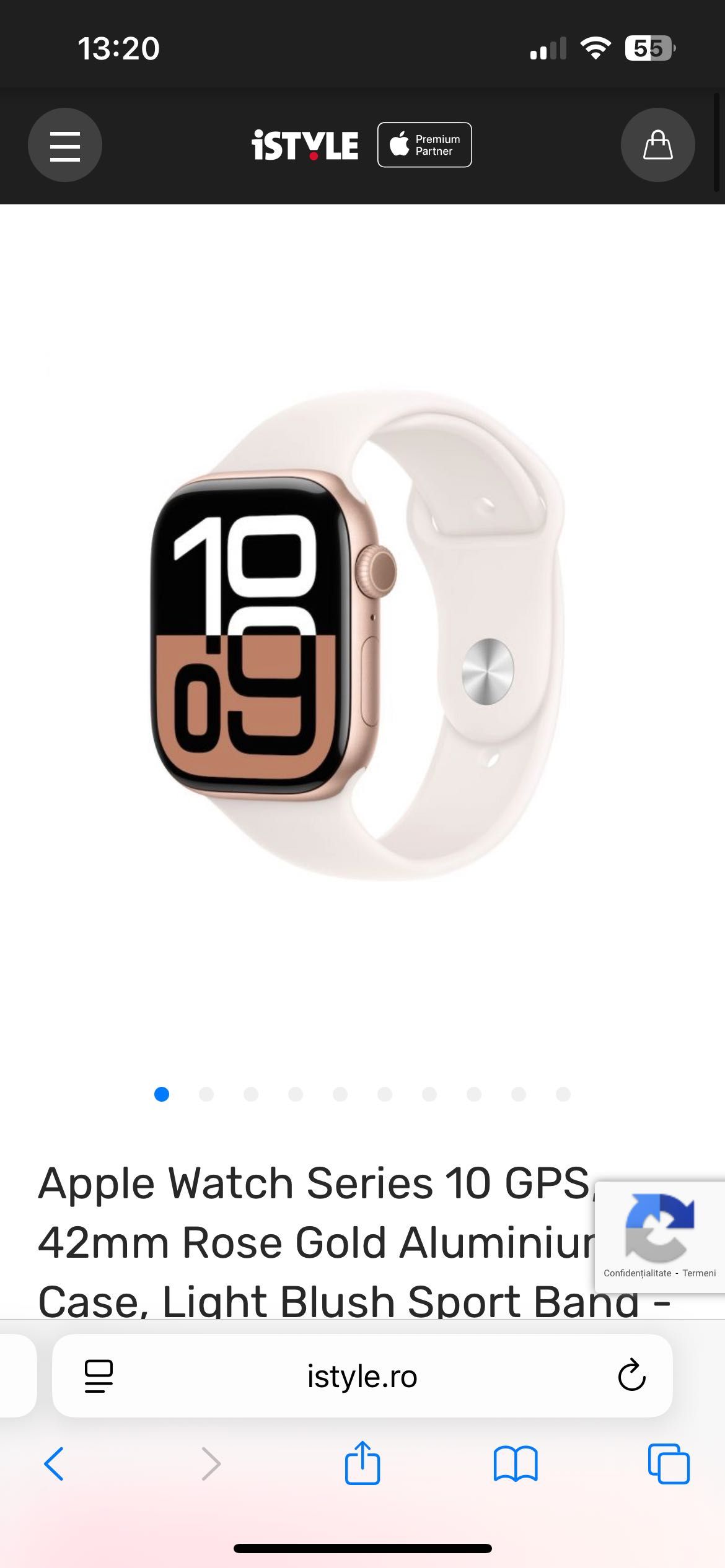 Apple Watch Series 10 GPS, 42mm Rose Gold Aluminium Case, Light Blush