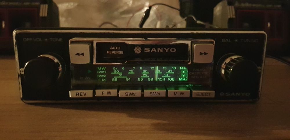 Radio casetofon auto de mașină Sanyo Autoreverse