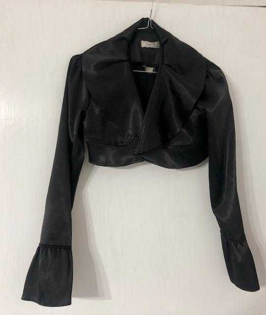 Bolero satin elegant, negru
