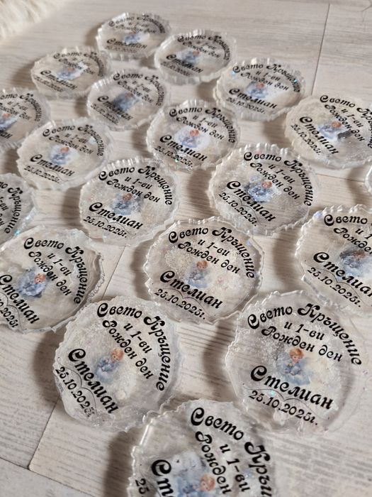 Епокси Магнити с персонализиран дизайн – сватба, кръщене, юбилей и др