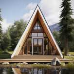 Case si Cabane A-Frame din structura de lemn de vanzare la comanda