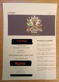Bilet (3 Day Pass) la Comic Con 2024, la Romexpo București