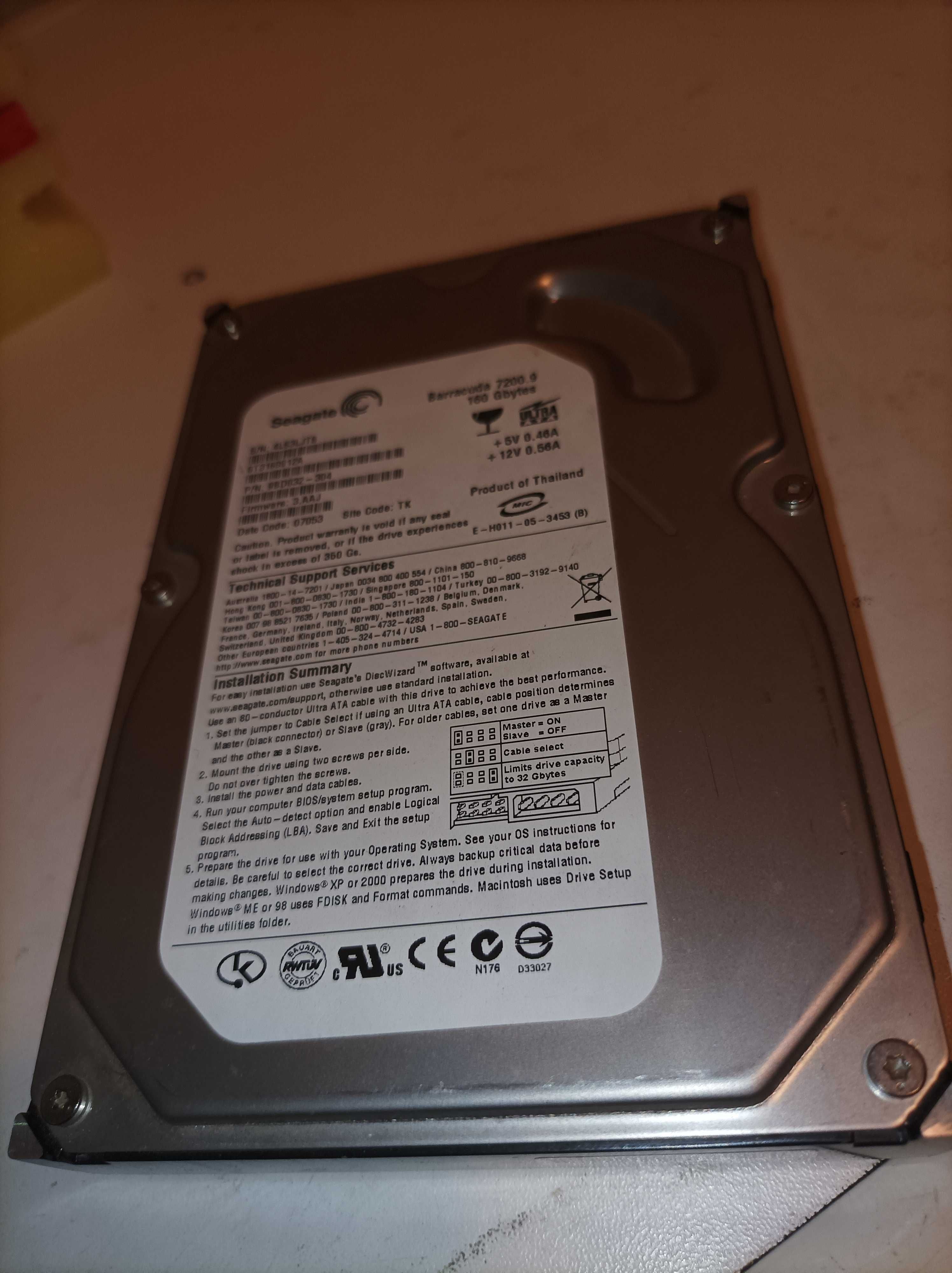 Hard Disk Seagate Barracuda 7200.9 IDE 160 gb