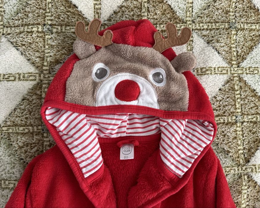 Pulover Next si halat Cool Club, model ren Craciun, 80 cm, 9-12 luni