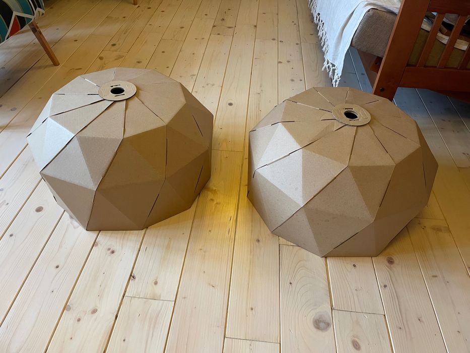 Abajur lustra - carton natur - 50 cm diametru