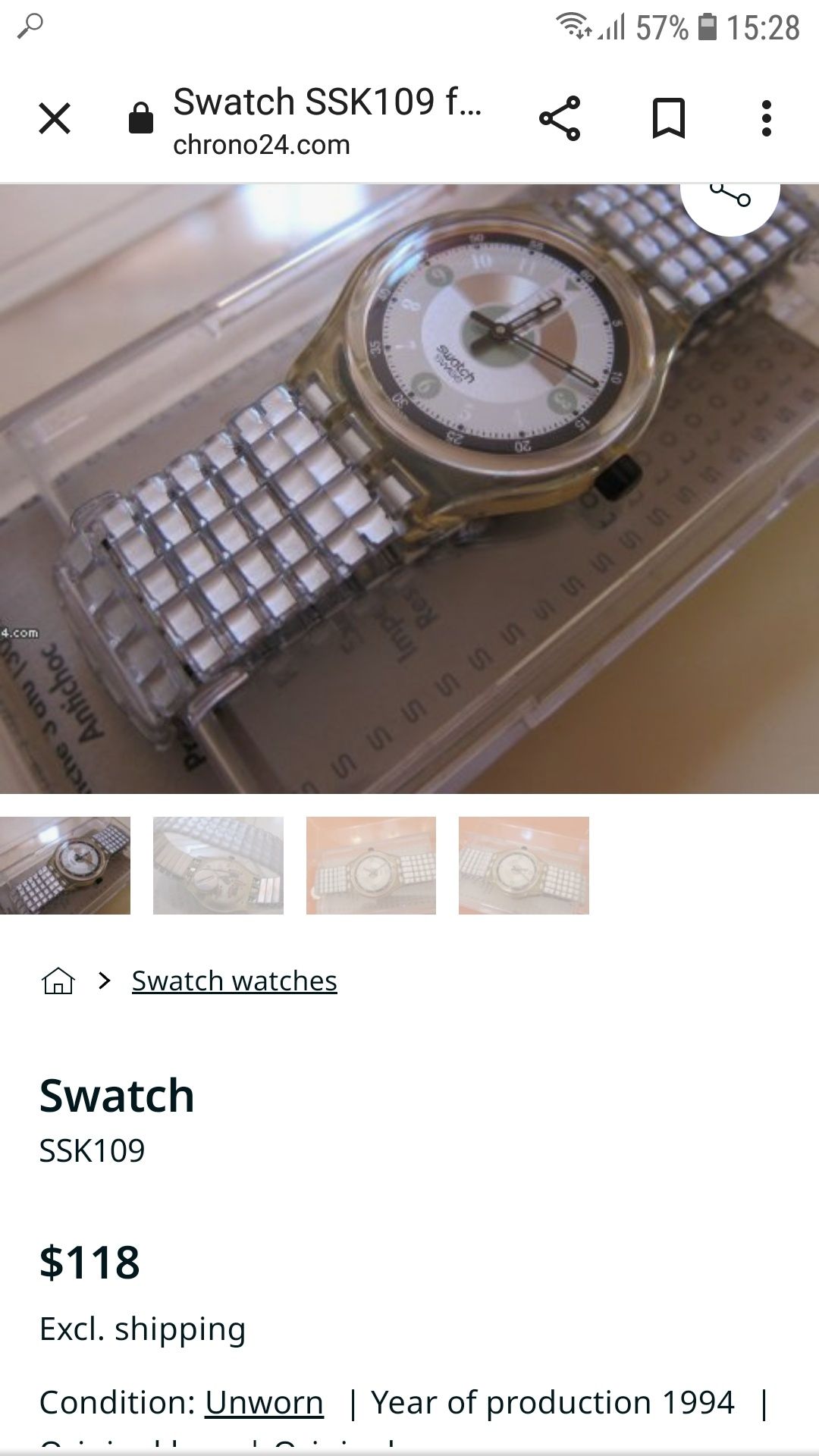 Ceas elvetian raritate Swatch Start Stop Watch SSK109