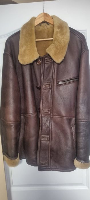 Cojoc bărbătesc ROVEX din blană naturală, mărimea 56 (XXL), maro închi