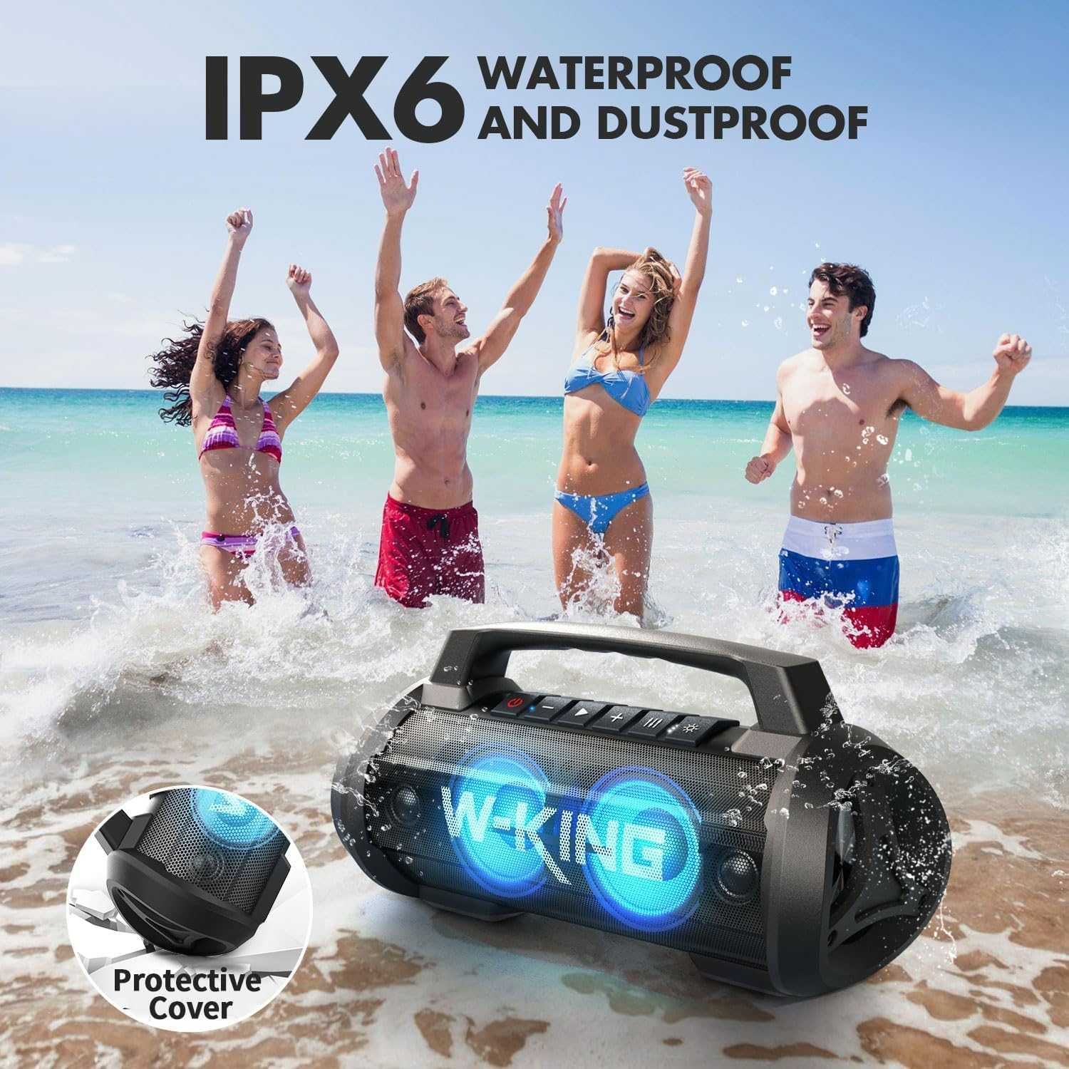 W-King D10 70W, безжична Bluetooth тонколона с безжичен микрофон