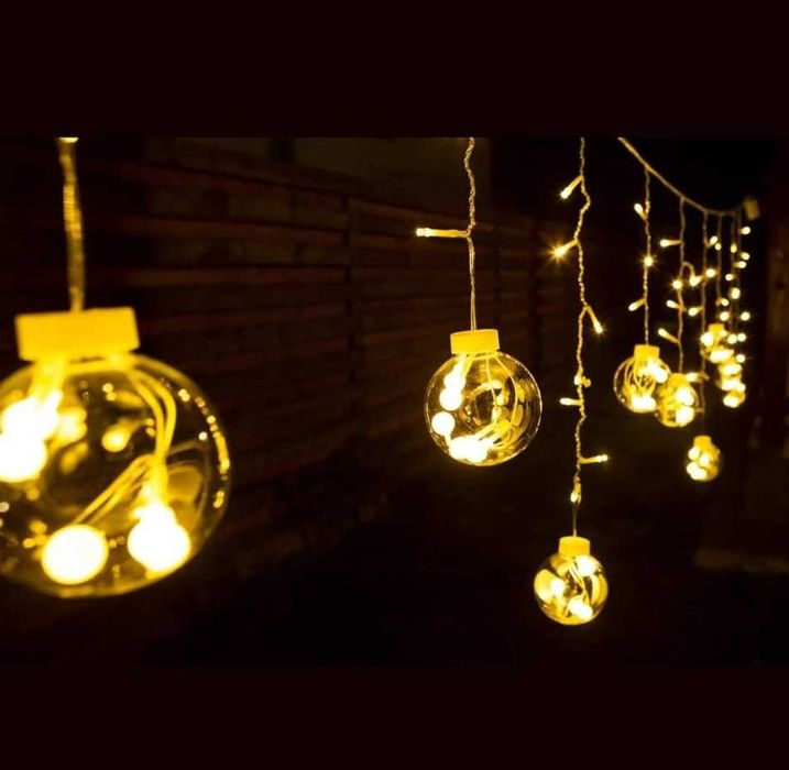 Ghirlanda Luminoasa 3 M cu 12 Globuri, Lumina calda