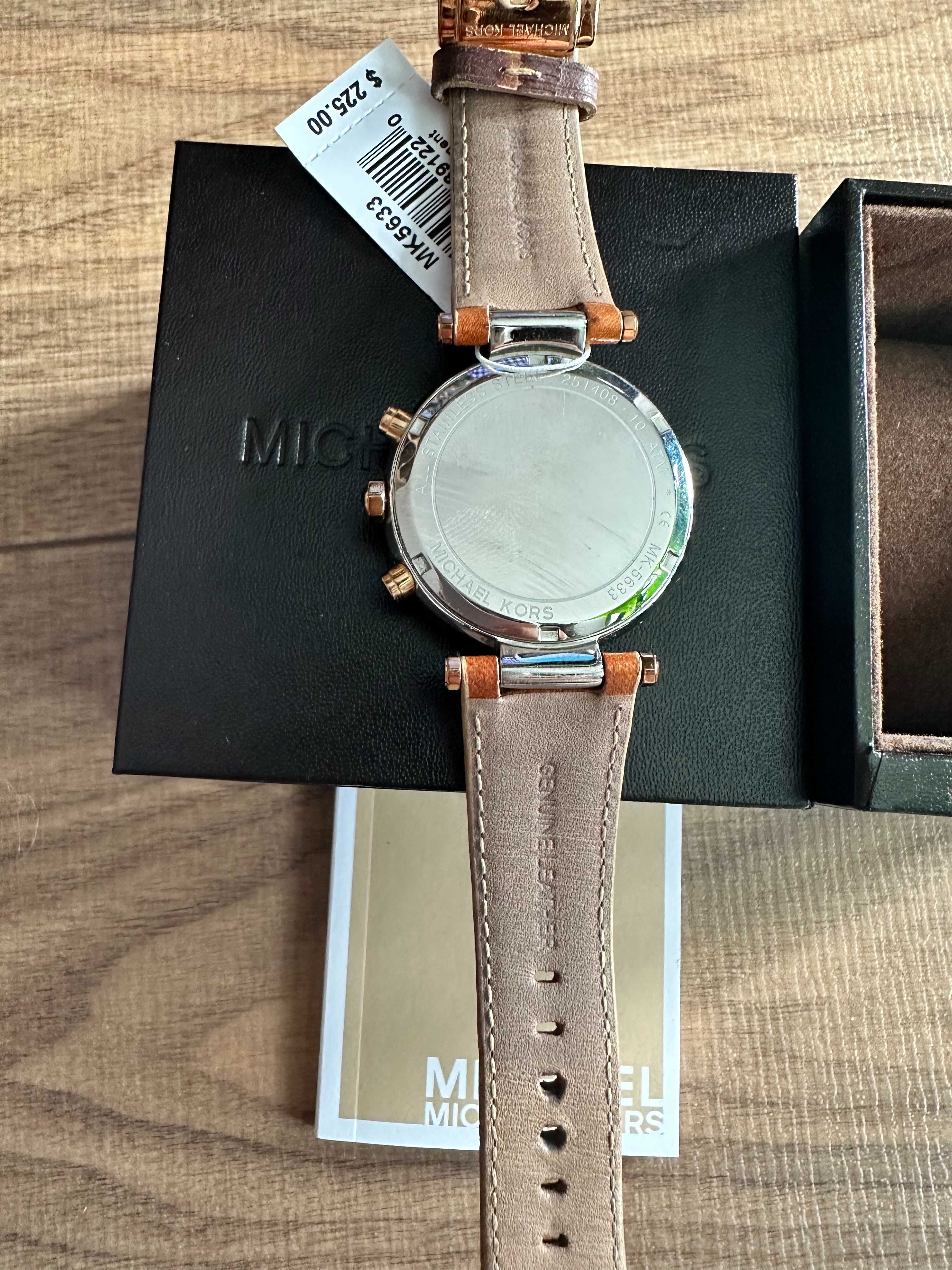 Ceas Michael Kors dama, rose gold cu pietre Swarowsk, curea din piele