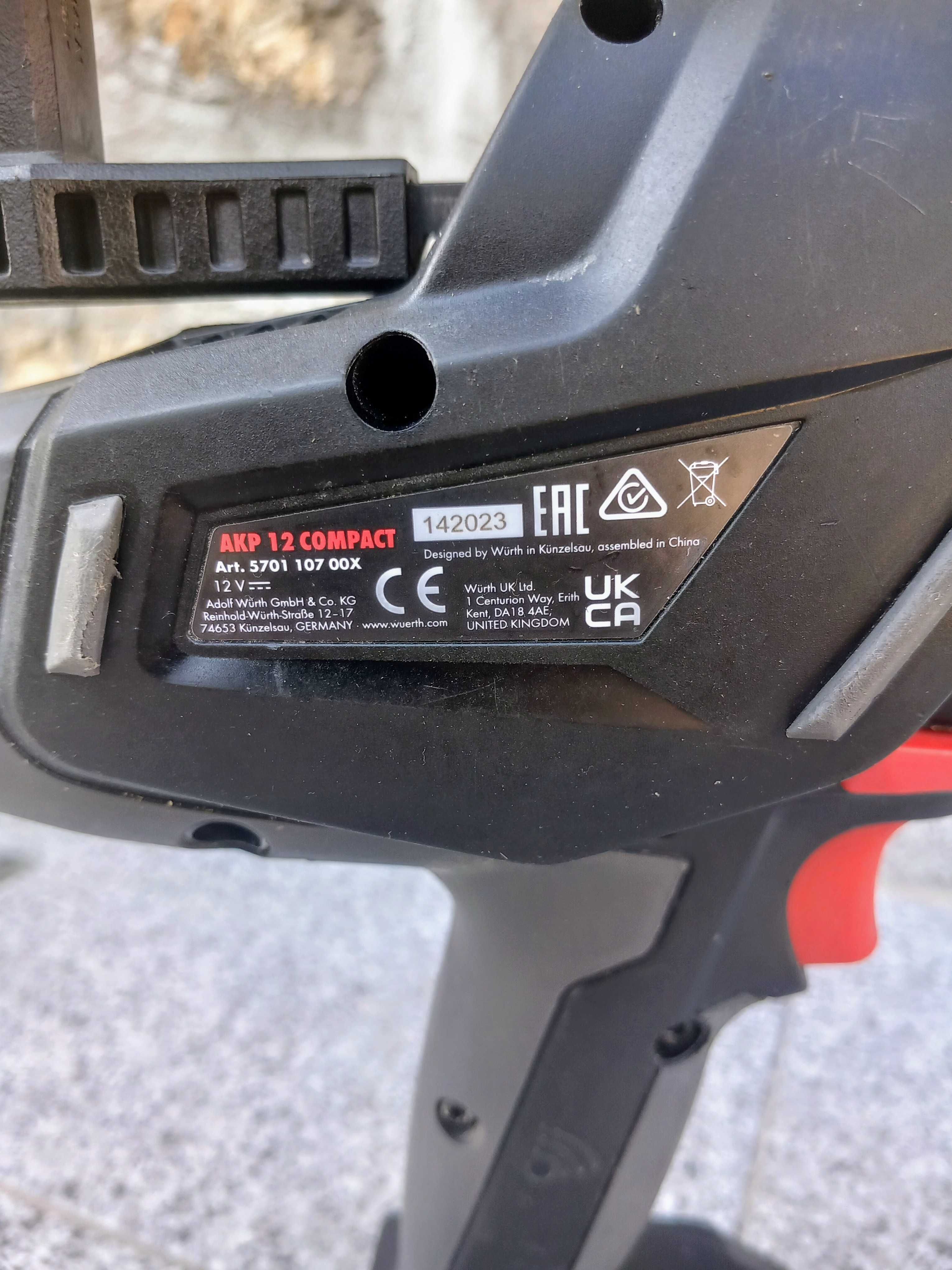 Wurth AKP 12 COMPACT Акумулаторен пистолет за силикон