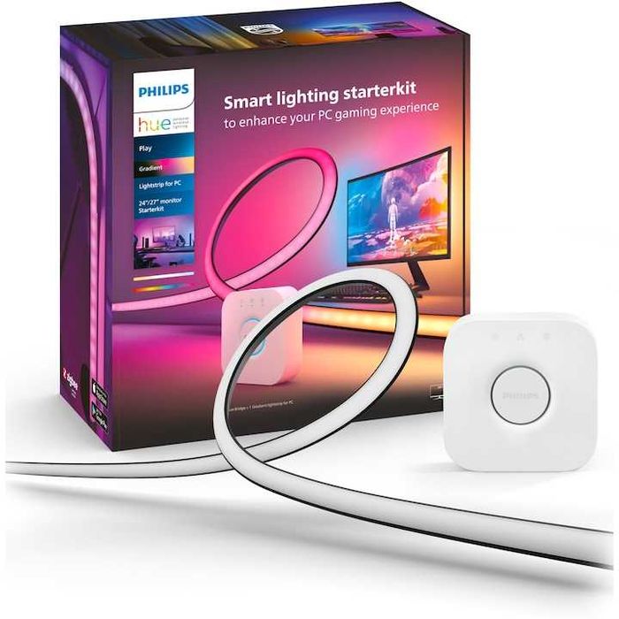 Banda LED RGB Philips Hue Gradient pentru PC, monitor 24-27 inch,