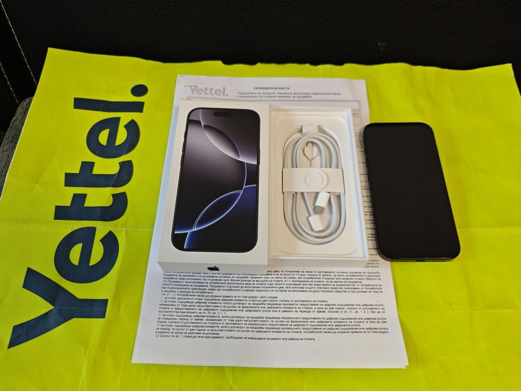 КАТО НОВ 128GB iPhone 16 Pro Гаранция Yettel 2028 г. Black