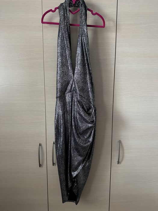 Сребриста разтеглива рокля ASOS 36 номер