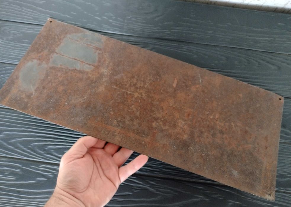 Vechi panou avertizare - tabla emailata - litere relief - colectie