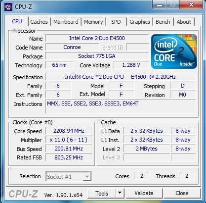 Системный блок Intel® Core™ 2 Duo E4500 (Nvidia 9500 GT) Лот№6