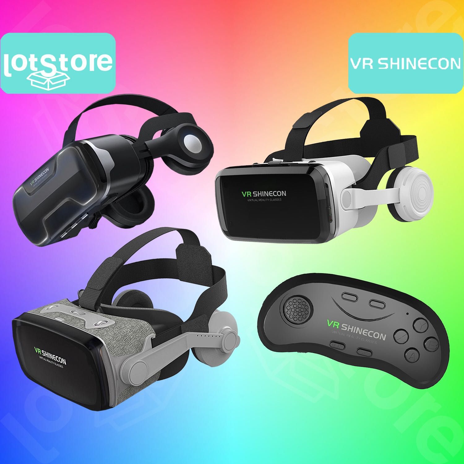 Очки виртуальной реальности VR BOX SHINECON для телефона с джойстиком