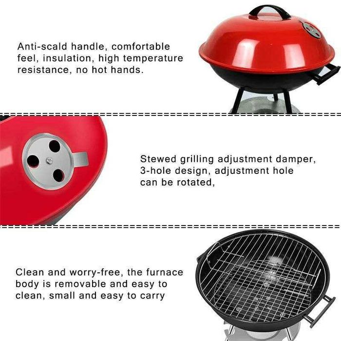 Мангал-гриль с крышкой на колесиках