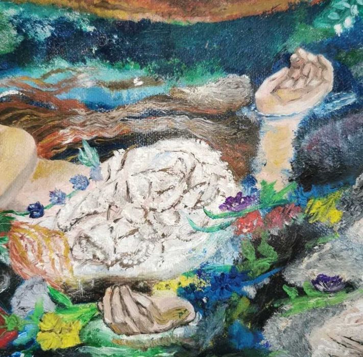 Pictura originala ulei pe pânză, reproducere Ophelia Millais