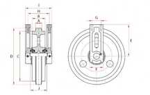 Rolă întinzătoare, idler pentru Liebherr R912, R922