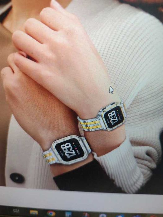 Carcasa si curea metal pentru Fitbit Sense 2, Versa 2 3 4