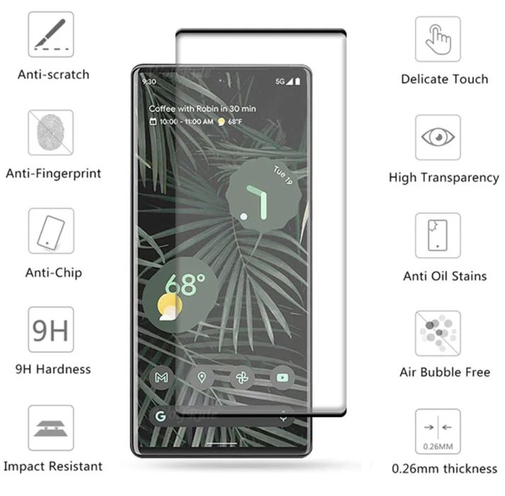 Folie sticla curbata 5D FULL GLUE pt. Google Pixel 6 Pro / Pixel 7 Pro