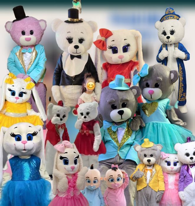 Мишка Тедди зайка пупсик костюм, прокат ростовые куклы Аниматоры