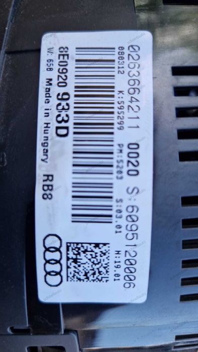 Ceas bord Audi A4 B7 cod 8E0 920 933 D