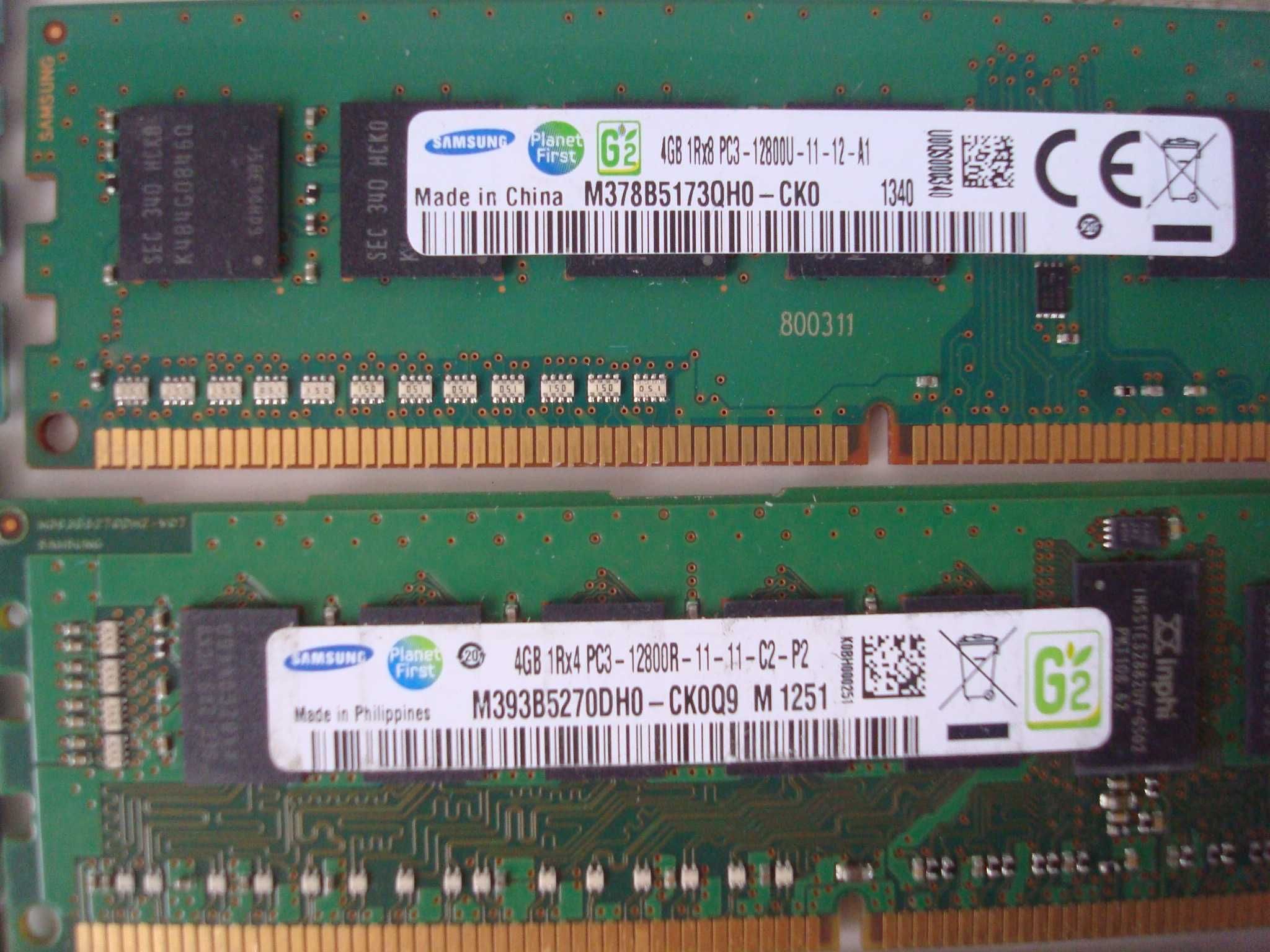 Memorii 8GB DDR3 kit  4Gb X2 Pc3-12800,10600 Kingston,Samsung, Nanya