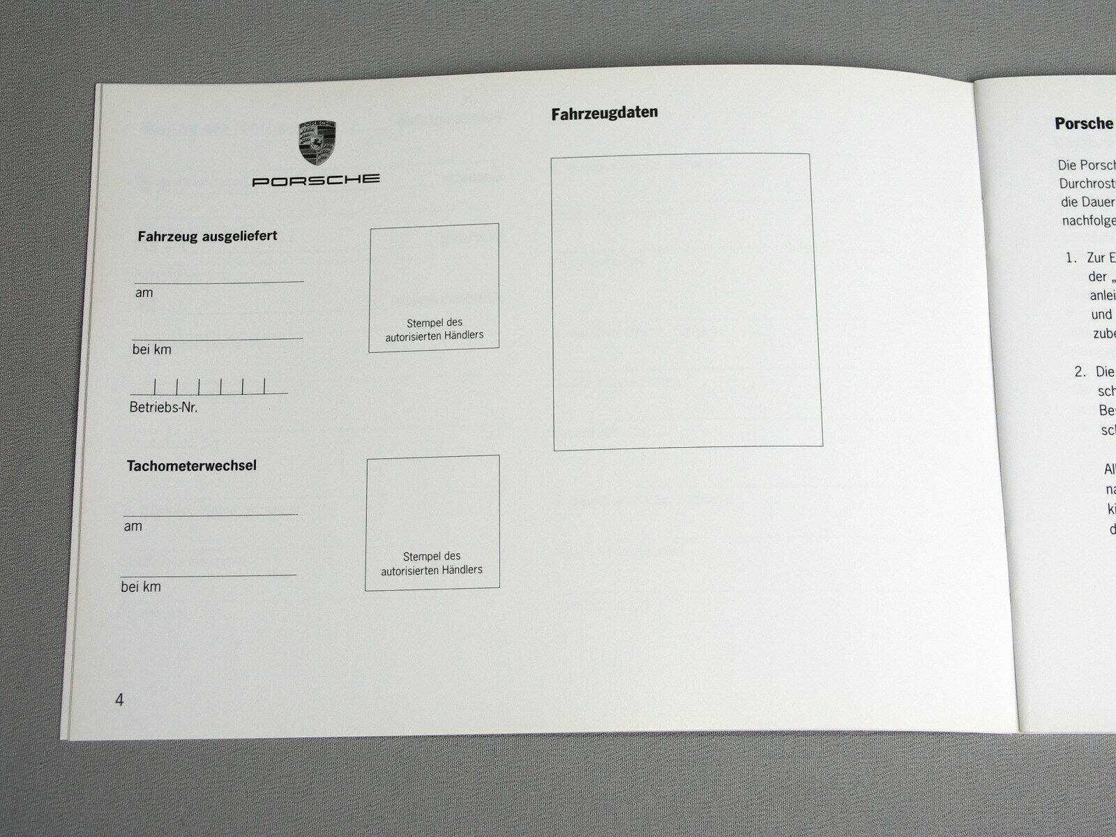 Carte service Porsche