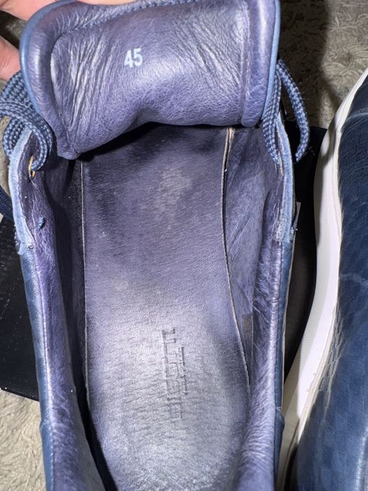 Sneakers piele Bigotti barbati , albastri , marimea 45.