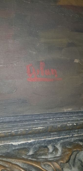 Tablou vechi pictura in cutit