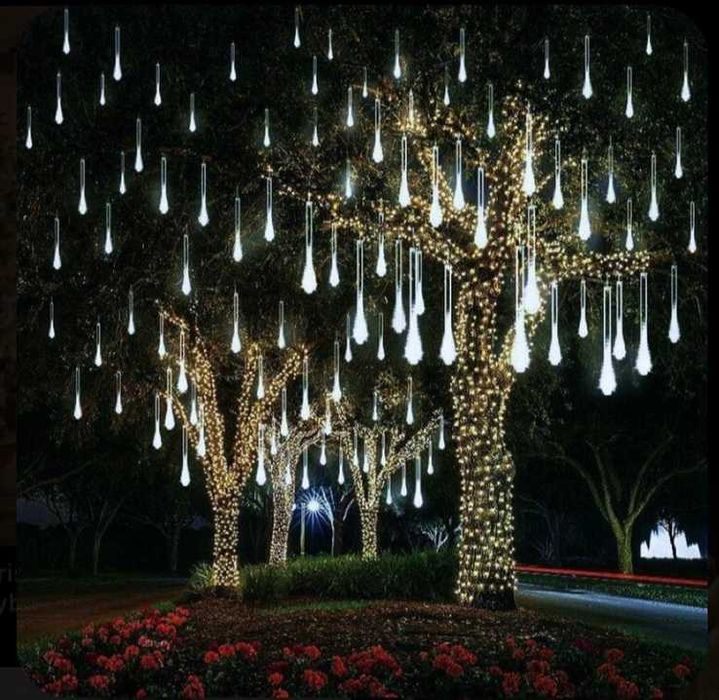 Сини Капки ПАдащ сняг 3 комплекта + Подарък лампи 8м