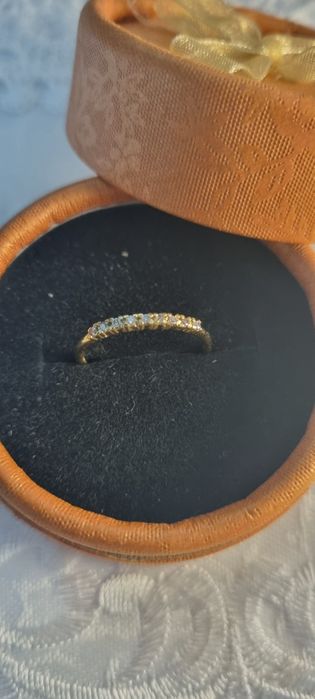 Inel aur 14k semi infinity cu 9 diamante naturale