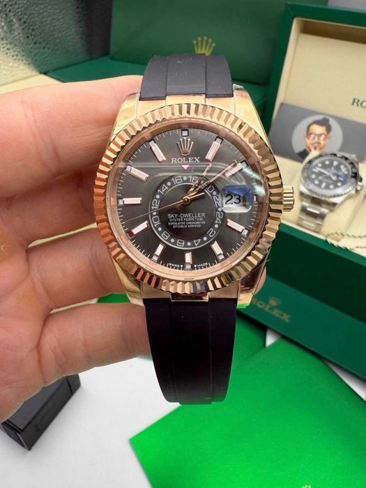 rolex sky-dweller rubber grey dial