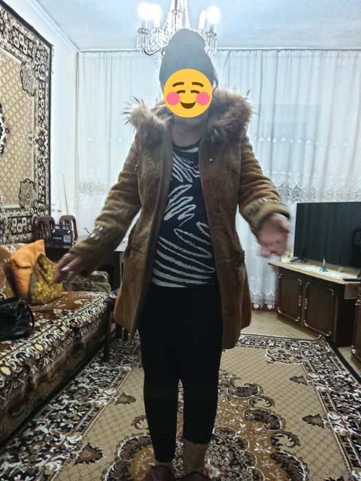 Натуральная зимняя дубленка- мутон