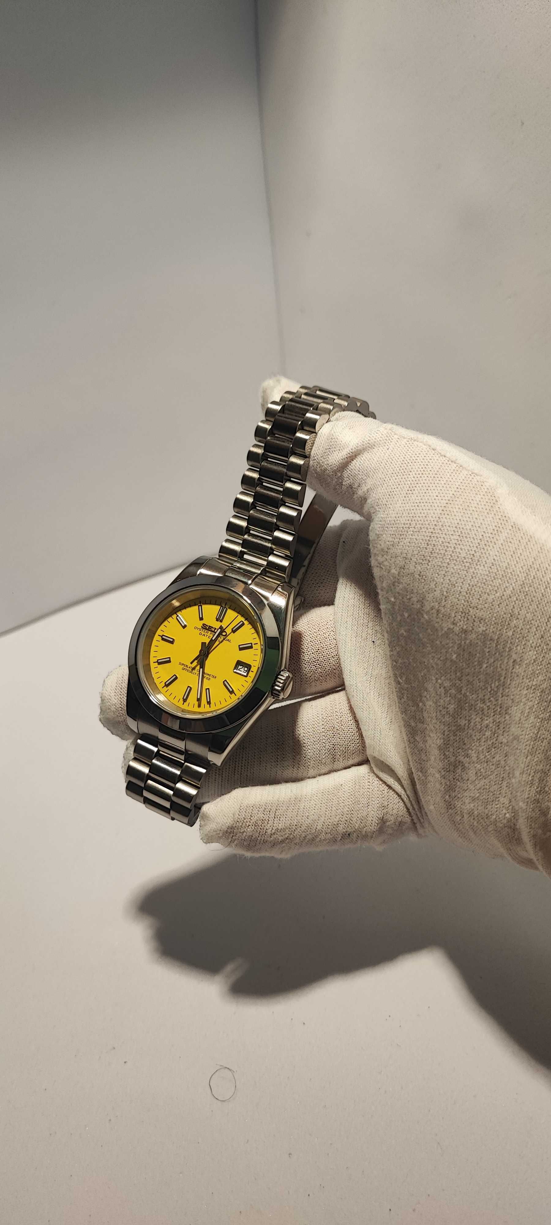 Seiko Mod Datejust Yellow/Blue