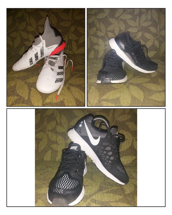 Дамски маратонки Nike и Adidas ultra boost и обувки за футзал Adidas