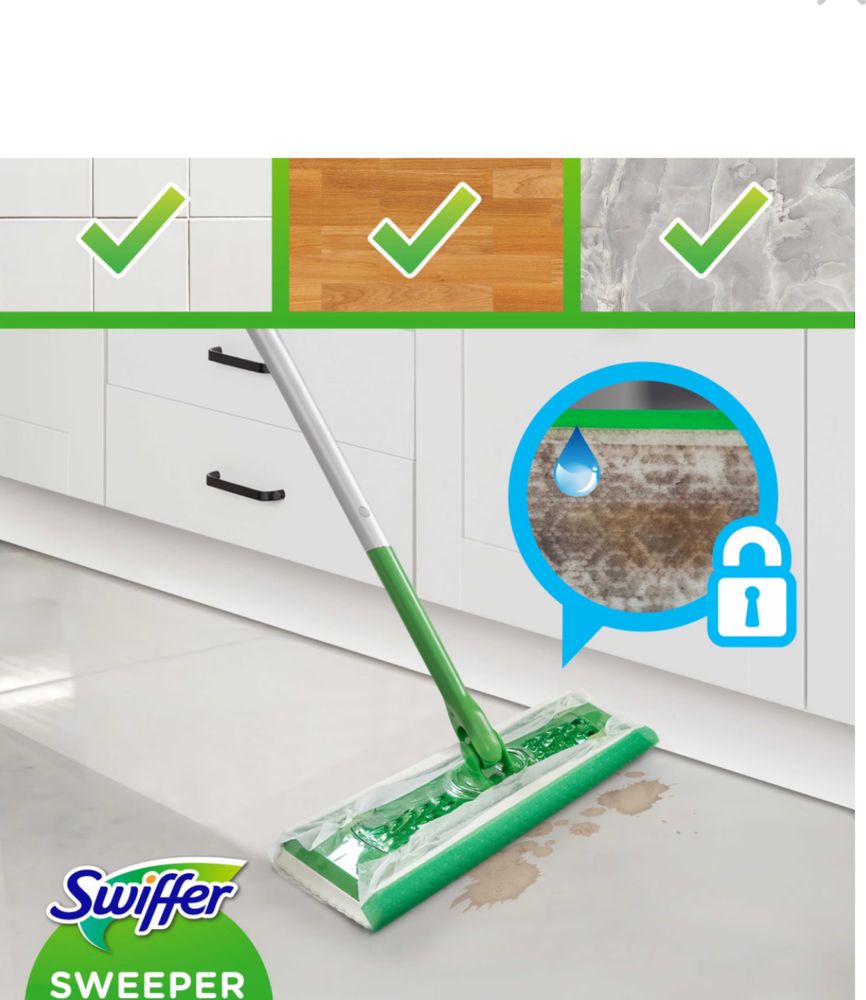 Mop swiffer nou kit+rezerve umede