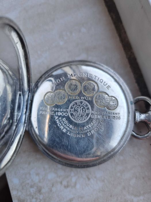 Ceas de buzunar argint MOERIS Swiss