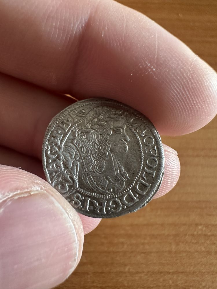 Moneda argint 3 Kreuzer anul 1668