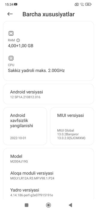Redmi 9, 64 GB, Holati yaxshi