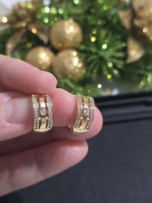 Cercei placati cu aur 14 karate