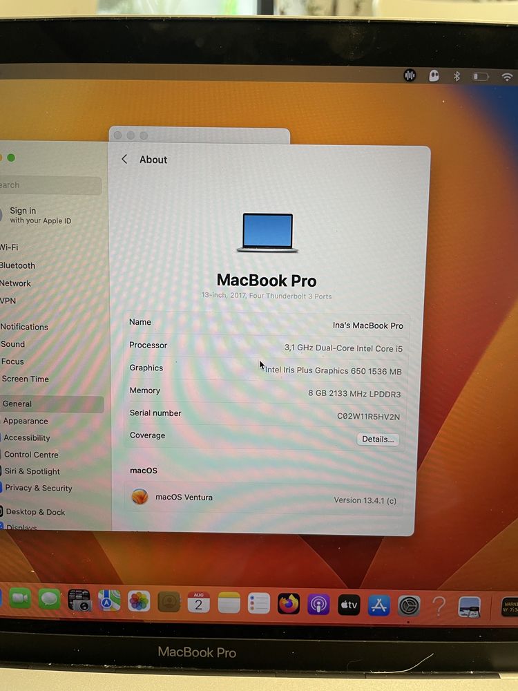 Macbook pro 13.3 A1706 3.1 ghz fullbox