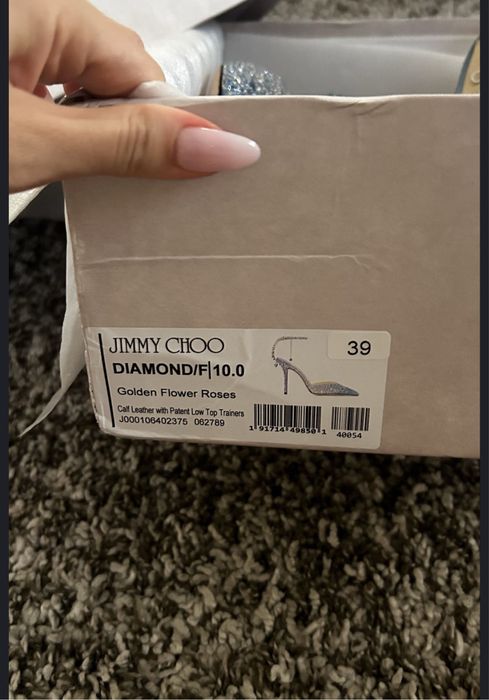 Jimmy Choo Saeda Crystal piele naturala pe stoc