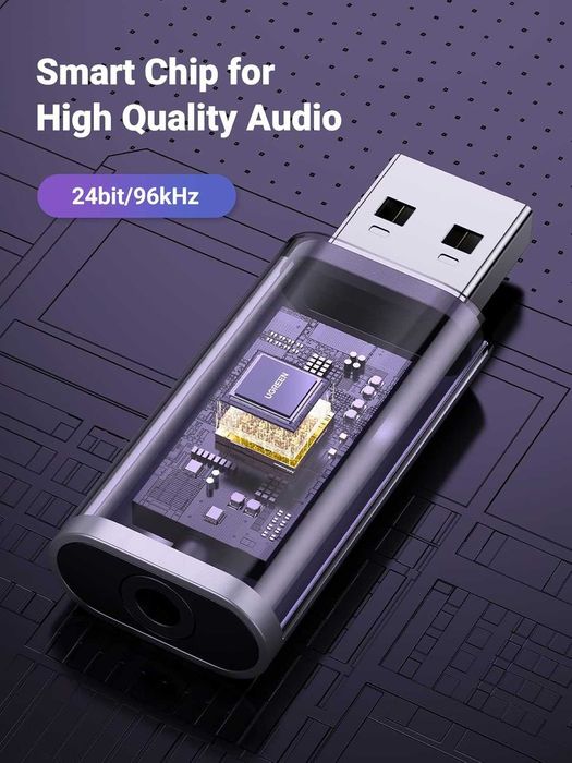 Внешняя звуковая карта UGREEN USB Sound Card CM383