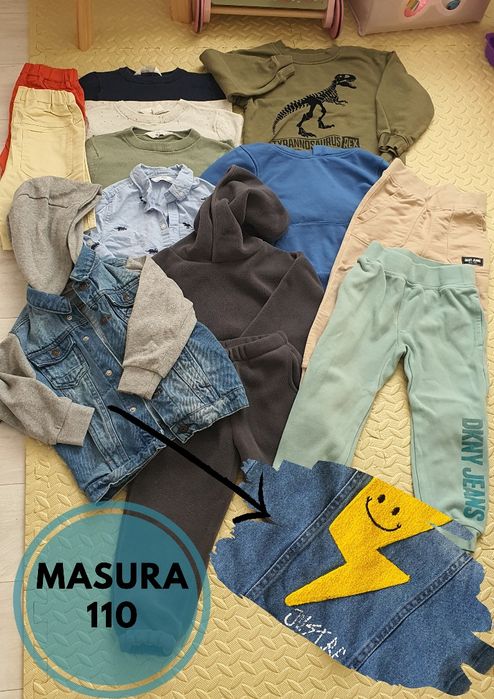 Lot haine baiat 110, bluze, pantaloni, geaca